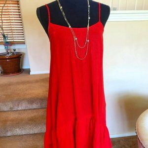 Free People Red Spaghetti Strap Dress - Size XS